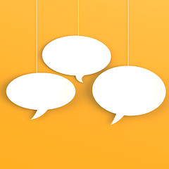 Image showing Talk bubble with orange color background