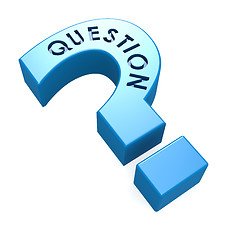 Image showing Blue isolated question mark