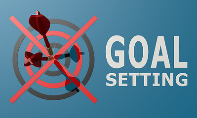 Image showing Dart board blue goal setting