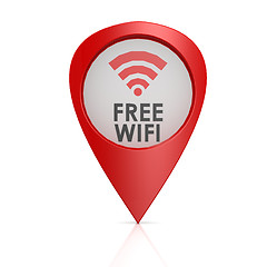 Image showing Free wifi red pointer