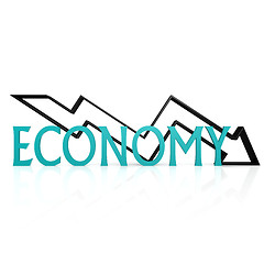 Image showing Economy down arrow