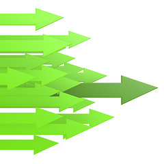 Image showing Green leading arrow