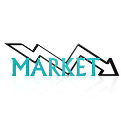 Image showing Market down arrow