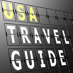 Image showing Airport display USA travel guide