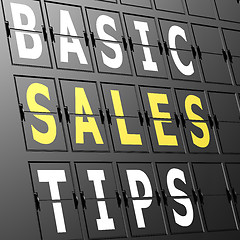 Image showing Airport display basic sales tips