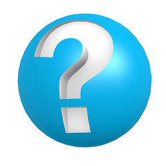 Image showing Blue sphere question mark