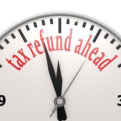 Image showing Tax refund ahead clock