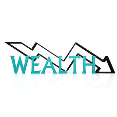 Image showing Wealth down arrow