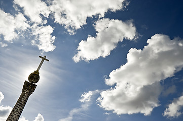 Image showing Cross pointing the sky
