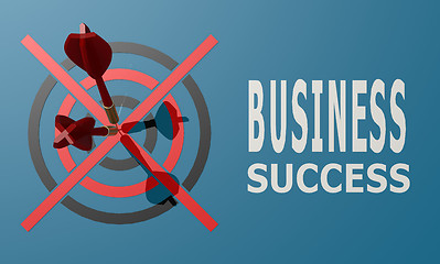 Image showing Dart board blue business success