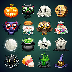 Image showing Halloween Cartoon Icons Set