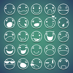 Image showing Cartoon Facial Espressions Icons Set