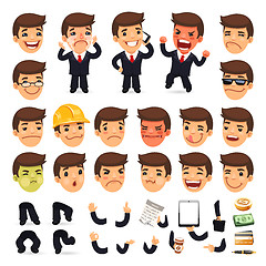 Image showing Set of Cartoon Businessman Character for Your Design