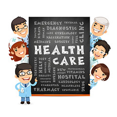 Image showing Doctors Presenting Health Care Poster