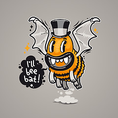 Image showing Cartoon Monster I\'ll Bee Bat
