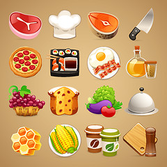 Image showing Food and Kitchen Accessories Icons Set1.1