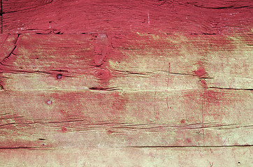 Image showing Aged red wooden wall