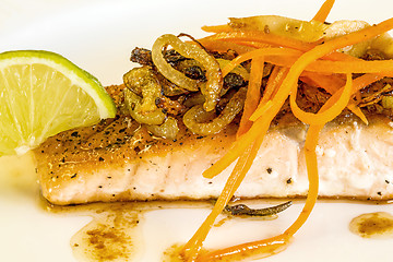 Image showing Roasted salmon fillet