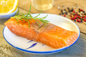 Image showing Raw salmon fillet