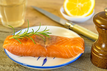 Image showing Raw salmon fillet