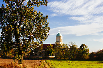 Image showing polish village with church