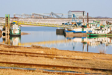 Image showing Ships moored at a shipyard