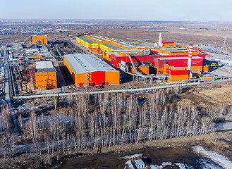 Image showing Aerial view on iron and steel works factory.Russia