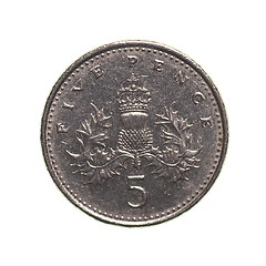 Image showing Five pence coin