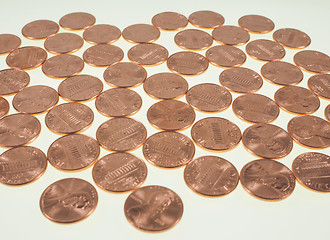 Image showing Dollar coins 1 cent wheat penny cent