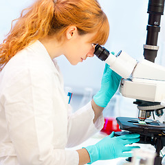 Image showing Young chemist in the laboratory.