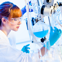 Image showing Young chemist in the laboratory.