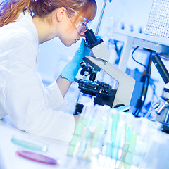 Image showing Young chemist in the laboratory.