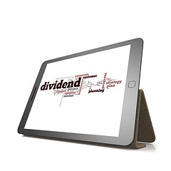 Image showing Dividend word cloud on tablet