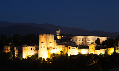 Image showing Alhambra by night