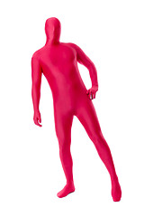 Image showing man in a red body suit