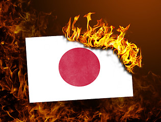 Image showing Flag burning - Japan