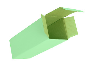 Image showing Green cardboard box on a white background