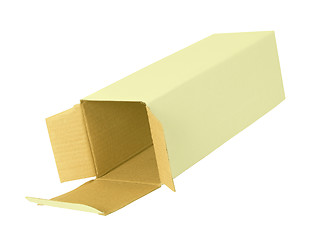 Image showing Yellow cardboard box on a white background