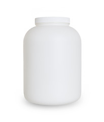 Image showing Empty protein powder container