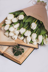 Image showing Valentine\'s day tulips