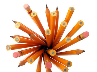 Image showing Pencils arrangement on white