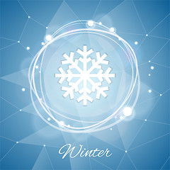 Image showing Winter Poster with Snowflake on Geometric Background