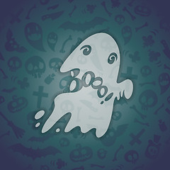 Image showing Halloween Card with Spooky Boo.