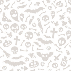 Image showing Halloween Symbols Seamless Pattern Light