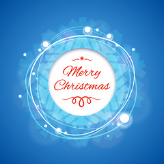 Image showing Blue Merry Christmas Banner