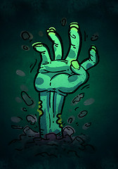 Image showing Cartoon Zombie Hand