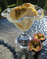 Image showing Ice-cream with passion fruit