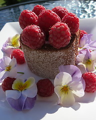 Image showing Pastry with raspberries