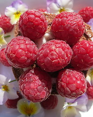 Image showing Pastry with raspberries