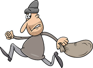 Image showing running thief cartoon illustration